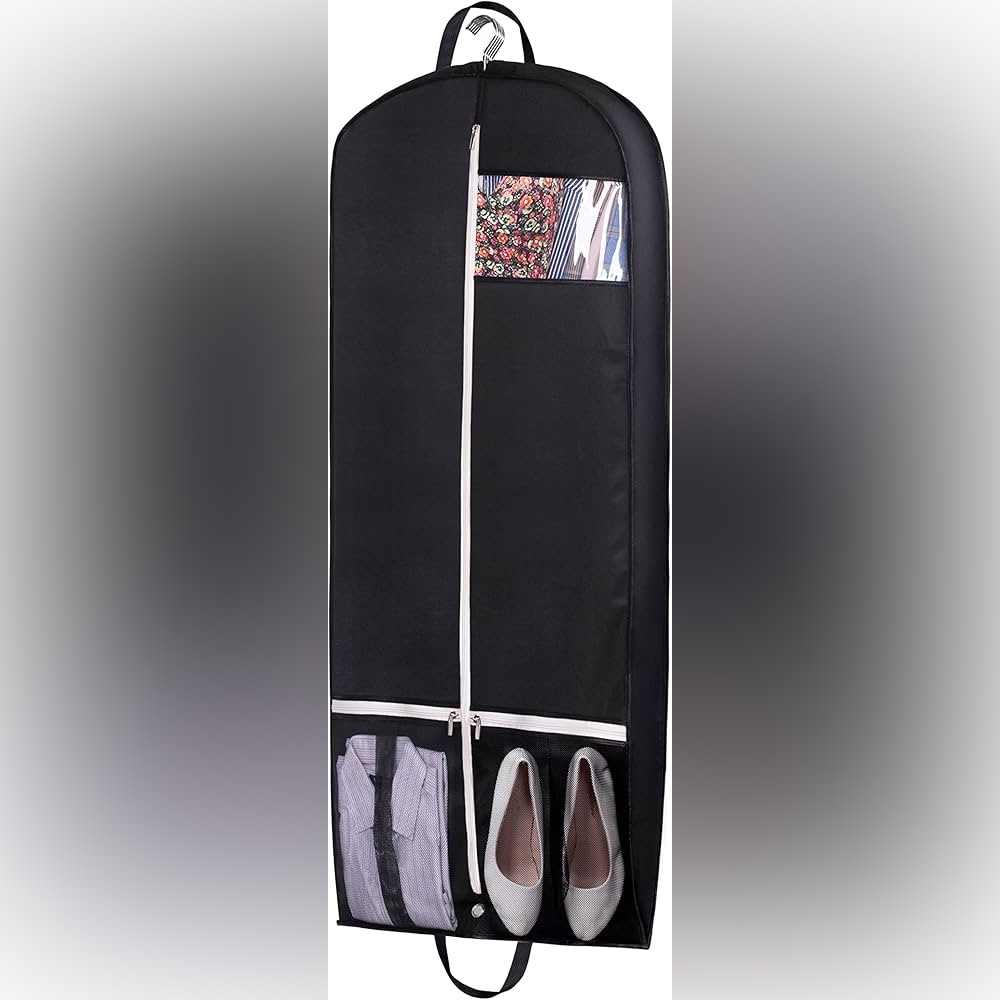 NWT Sleeping Lamb 54'' Breathable Black Gusseted Garment Bag for Travel